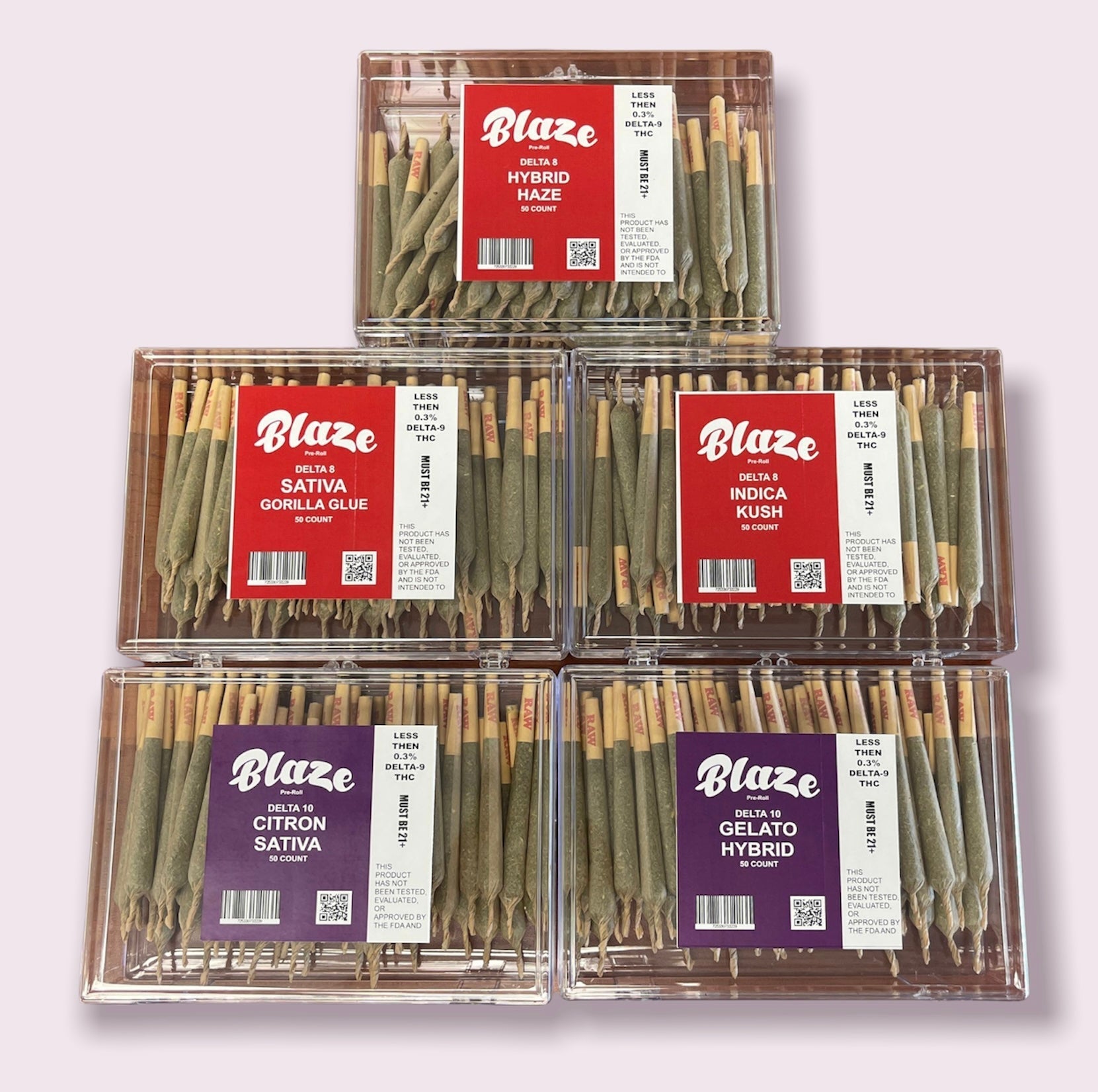 BLAZE DELTA 8 DELTA 10 PRE ROLLED JOINTS - BOX OF 50 - SquaredistributionBLAZE