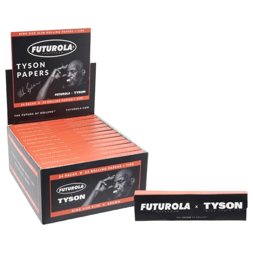 MIKE TYSON FUTUROLA PAPERS-24PACK-KING SIZE SLIM X BROWN - SquaredistributionTYSON