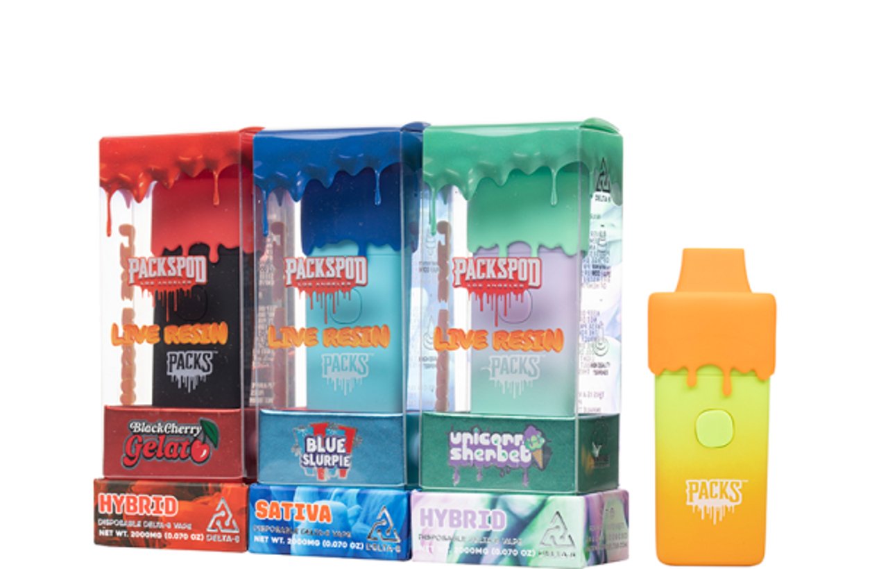 PACKSPOD D8 LIVE RESIN DISPOSABLE 2000MG | PACK OF 5 - SquaredistributionPACKS PACKPODS