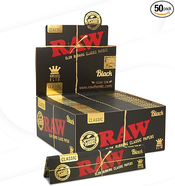 RAW ORGANI CHEM PAPER BLACK KING SIZE-50PACK - SquaredistributionRAW