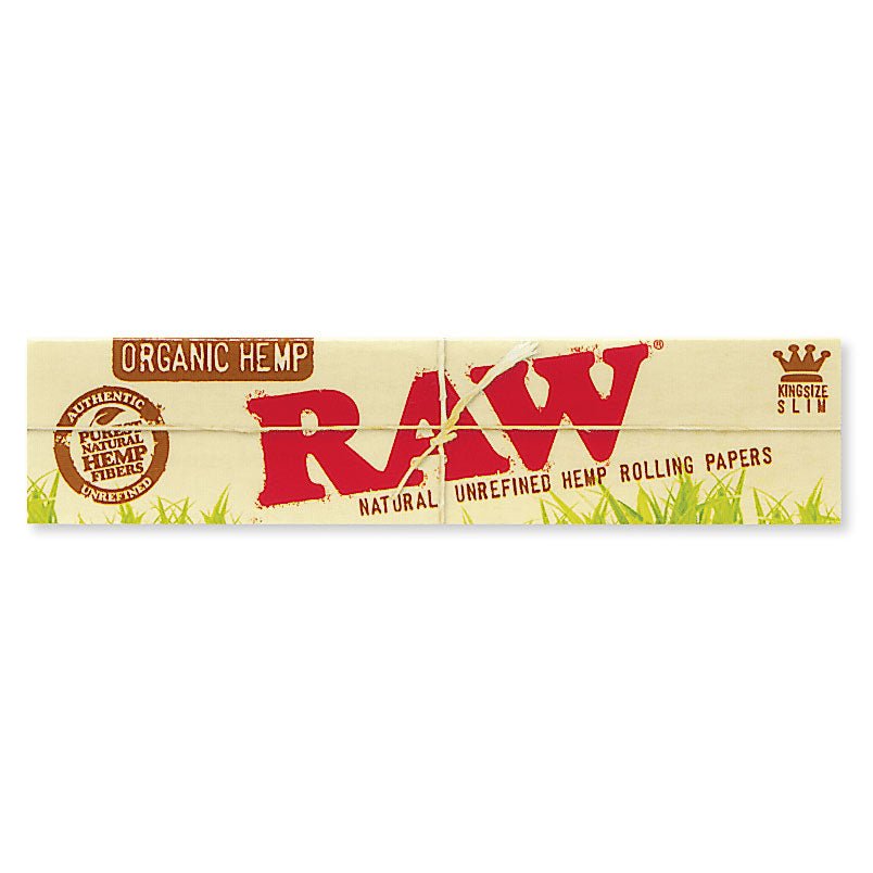 RAW ORGANIC HEMP KING SIZE SLIM ROLLING PAPER 32CT 50/BOX - SquaredistributionRAW