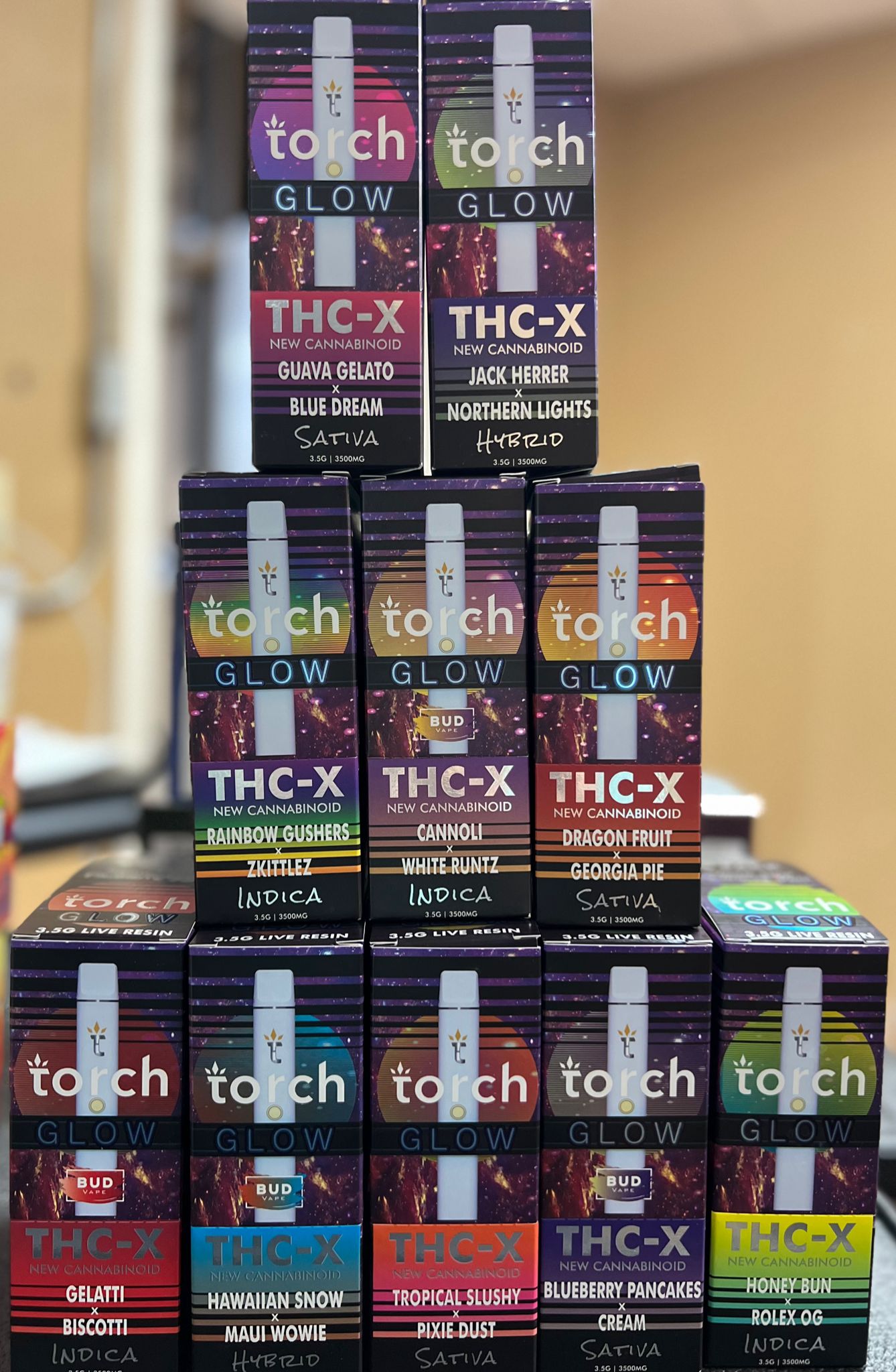 TORCH GLOW DISPOSABLE 3.5G THC-X 5PK/BOX - Squaredistribution