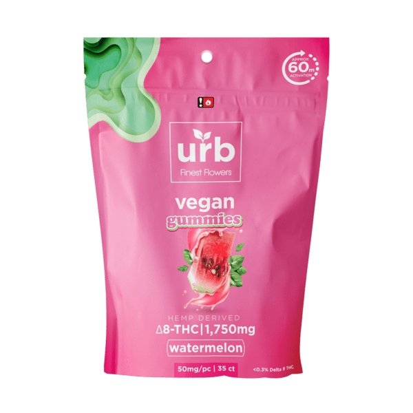 URB Delta 8 + Delta 10 Vegan Gummies 1750mg 5 Bags / Box - Squaredistribution