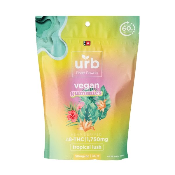 URB Delta 8 + Delta 10 Vegan Gummies 1750mg 5 Bags / Box - Squaredistribution