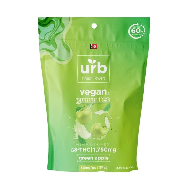 URB Delta 8 + Delta 10 Vegan Gummies 1750mg 5 Bags / Box - Squaredistribution